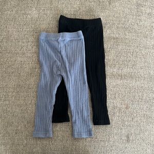 2pc leggings blue and black
